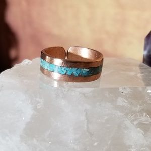 COPPER TURQUOISE INLAY RING